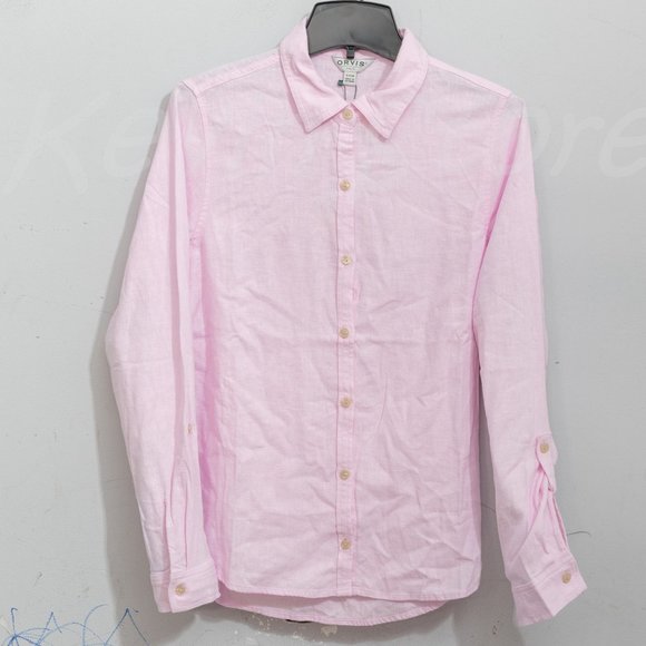 Pink NWT Orvis Ladies ‎ Long Sleeve Linen Blend Top - Picture 4 of 8